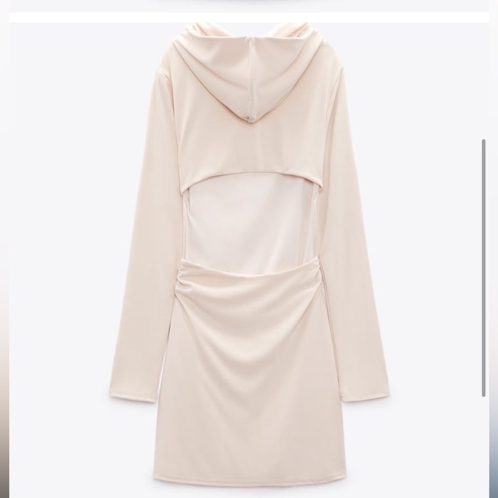 Zara NWT hooded dress open back long sleeve size small - Picture 3 of 12